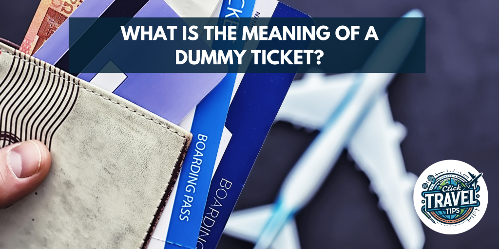 Travel Tips What Is The Meaning Of A Dummy Ticket?